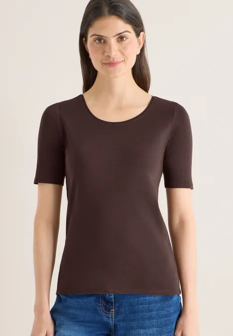 T-shirt en couleur unie macchiato brown