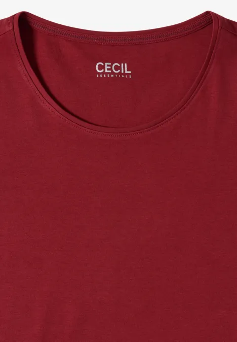 Rotes Damen-T-Shirt mit Rundhalsausschnitt von Cecil.