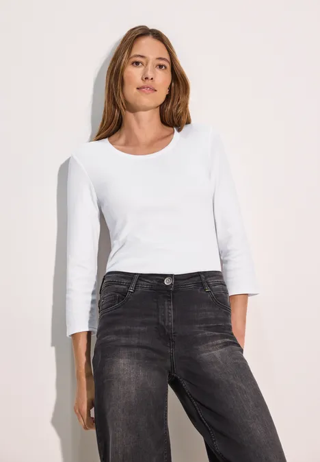 Basic Shirt mit Rundhals White