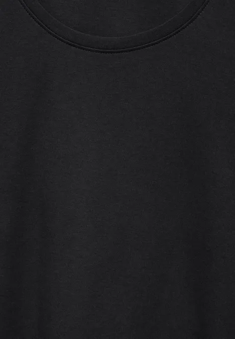 Basic Shirt mit Rundhals Black
