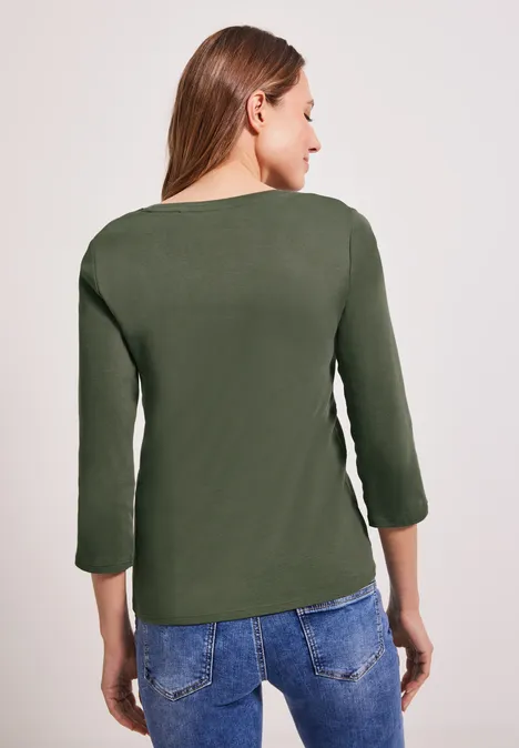 Basic Shirt mit Rundhals desert olive green