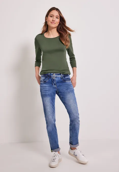Basic Shirt mit Rundhals desert olive green