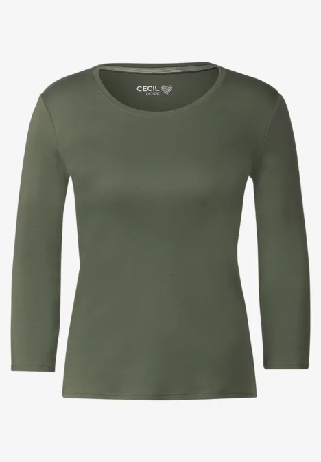 Basic Shirt mit Rundhals desert olive green
