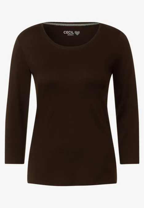 Basic Shirt mit Rundhals chocolate torte