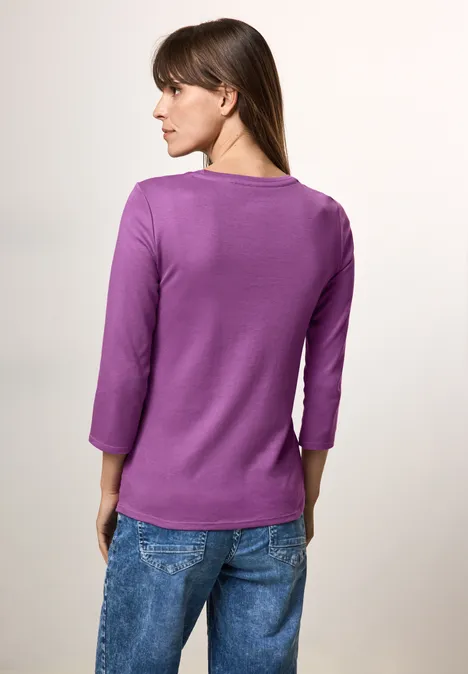 Basic Shirt mit Rundhals iced violet