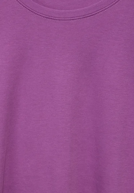 Basic Shirt mit Rundhals iced violet