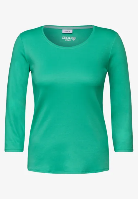 Basic Shirt mit Rundhals aventurine green