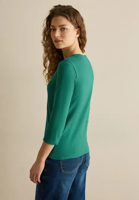 Basic Shirt mit Rundhals sea green