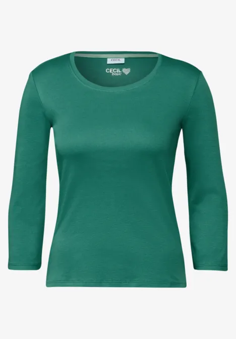 Basic Shirt mit Rundhals sea green