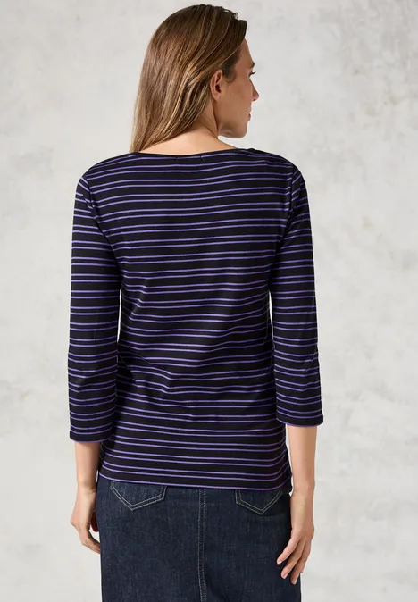 Gestreept overhemd deep charcoal grey