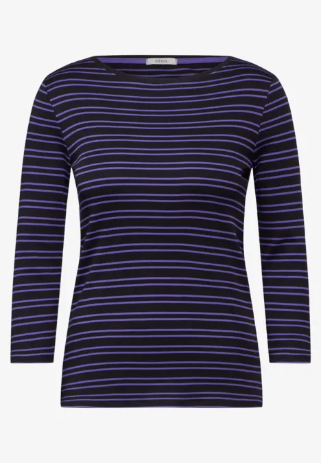 Gestreept overhemd deep charcoal grey
