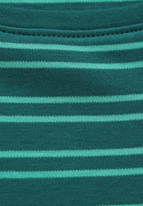 Gestreiftes Shirt petrol green