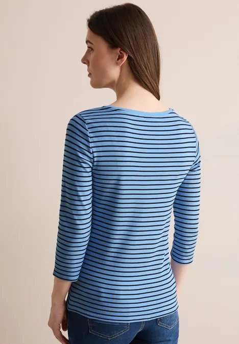 Gestreiftes Shirt fresh light blue