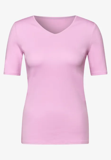 V-Neck T-Shirt cherry blossom pink