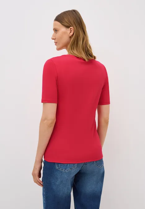 V-Neck T-Shirt glazed apple red