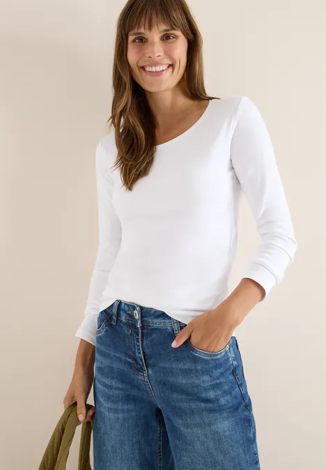 Basic Langarmshirt White