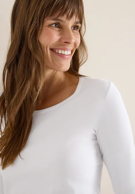 Basic Langarmshirt White