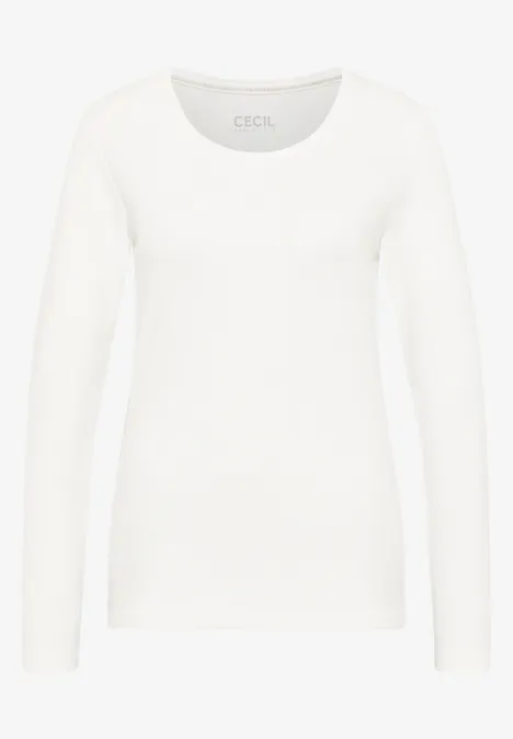 Basic Langarmshirt vanilla white
