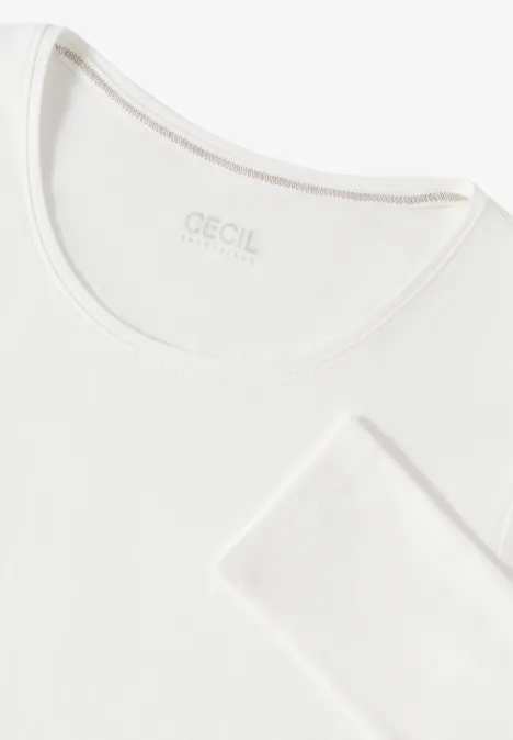 Basic Langarmshirt vanilla white