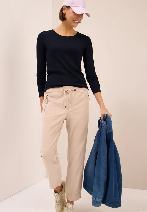 Basic Langarmshirt urban dark blue