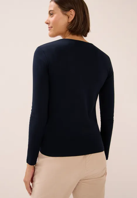 Basic Langarmshirt urban dark blue