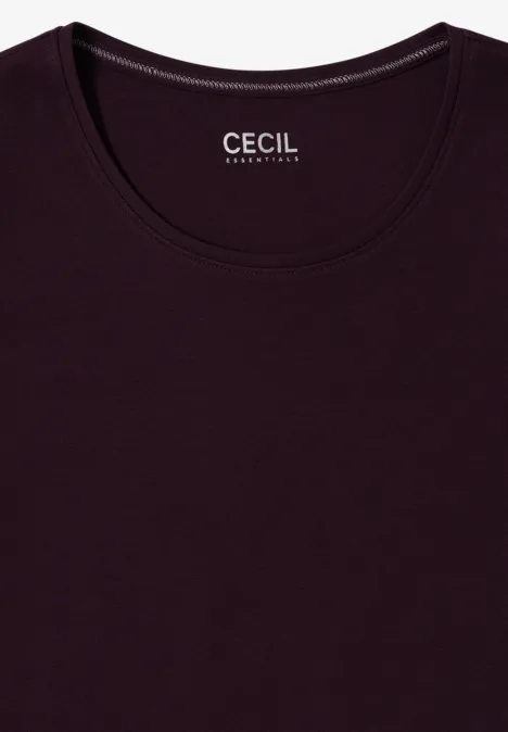Basic Langarmshirt eggplant red
