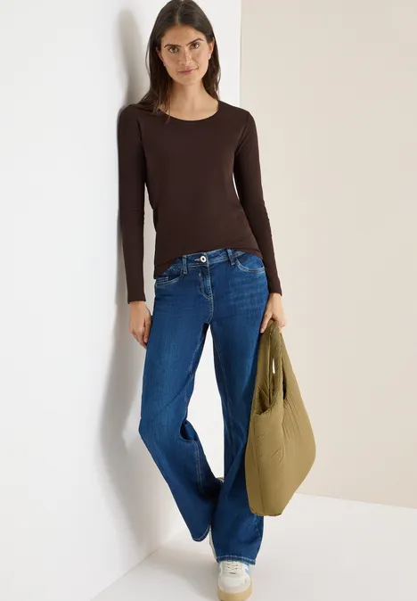 Basic Langarmshirt tartufo brown