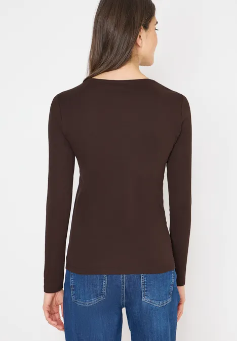 Basic Langarmshirt tartufo brown