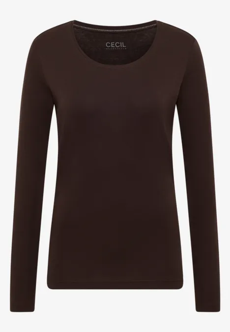 Basic Langarmshirt tartufo brown