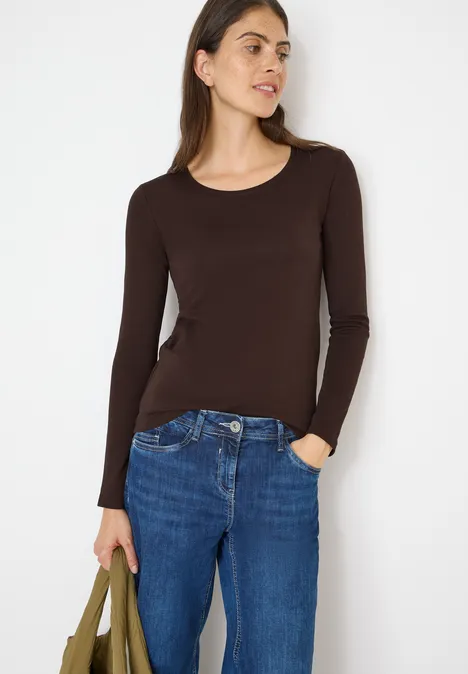 Basic Langarmshirt tartufo brown