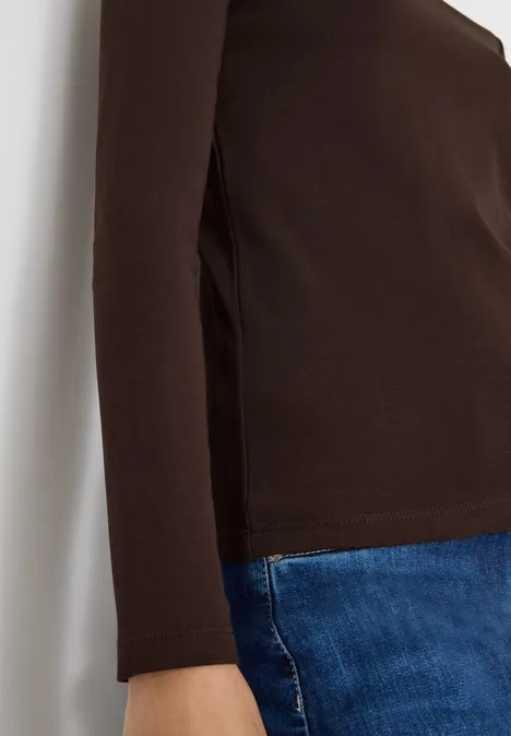 Basic Langarmshirt tartufo brown
