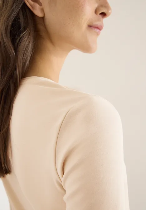 T-shirt basique à manches longues pearl beige