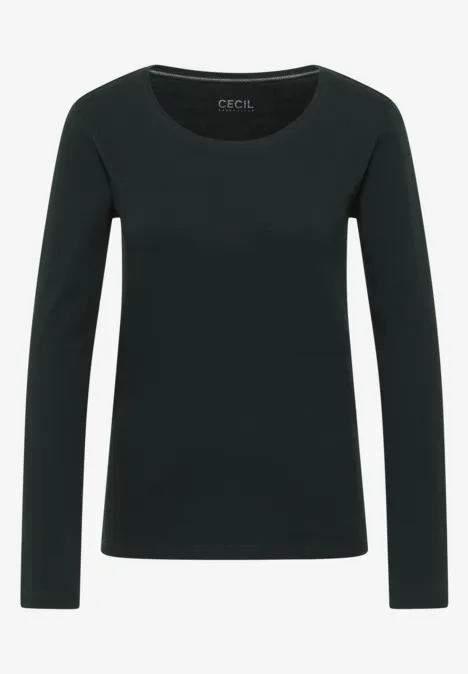 Basic Langarmshirt ink green