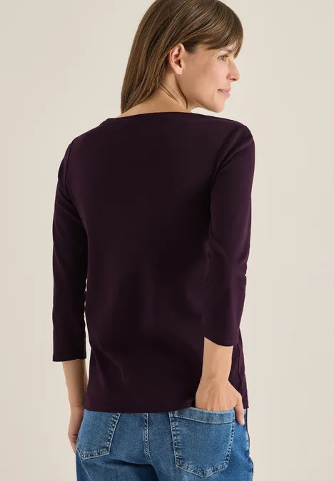 Basic onderzeeër shirt eggplant red