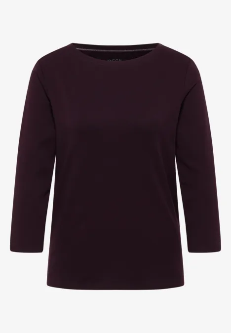 Basic onderzeeër shirt eggplant red