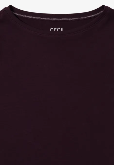 Basic onderzeeër shirt eggplant red