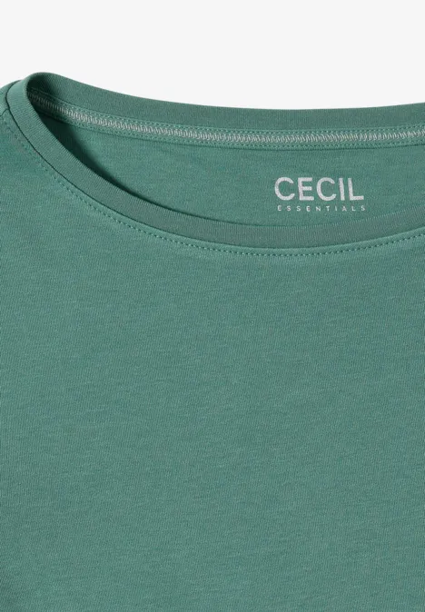 Basic Shirt in Unifarbe jewel green