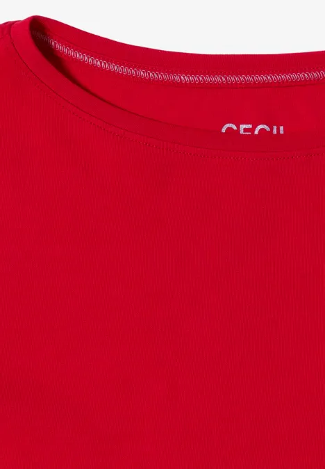 Basic Shirt in Unifarbe fiery red