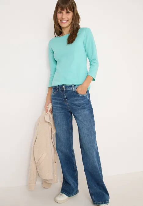 T-shirt basique en couleur unie sea foam blue