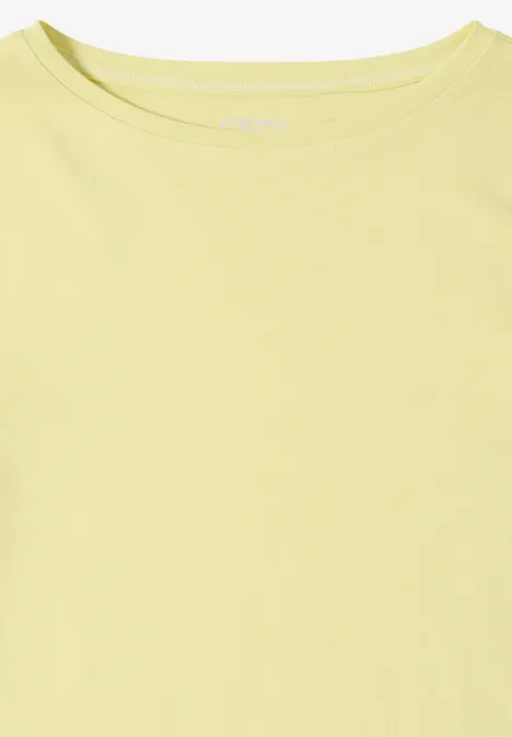 Basic shirt in effen kleur iced yellow Basic shirt in effen kleur iced yellow