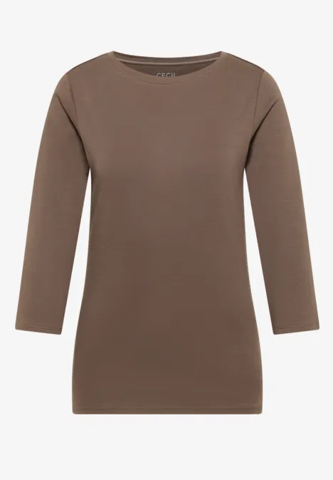 Basic Shirt in Unifarbe urban taupe Basic Shirt in Unifarbe urban taupe