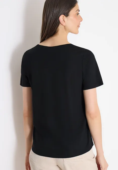 Basic Shirt met ronde hals Black