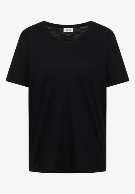 Basic Shirt met ronde hals Black