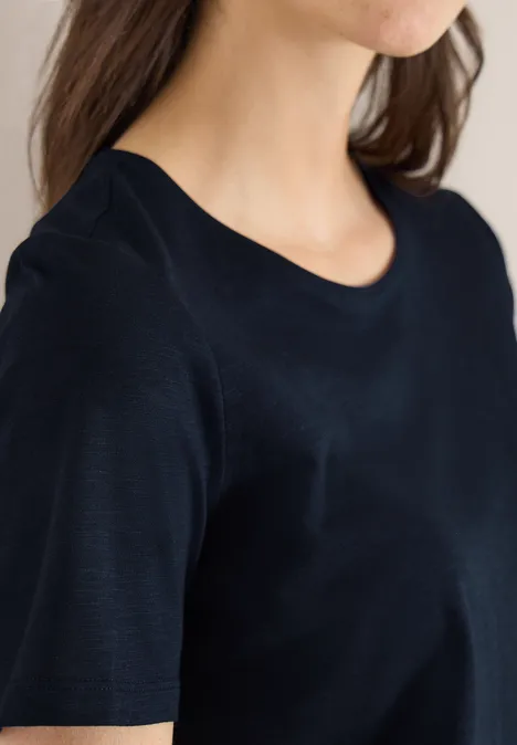 Basic Shirt met ronde hals universal blue