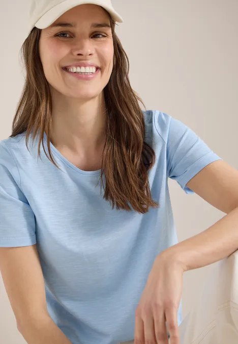 T-shirt basique à col rond light sky blue