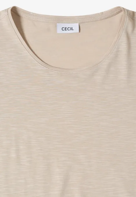 Basic T-Shirt mit Rundhals grain beige