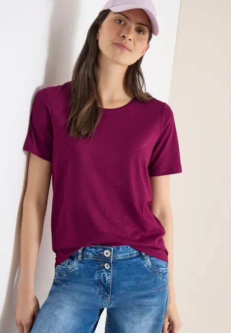 Basic Shirt met ronde hals magenta purple