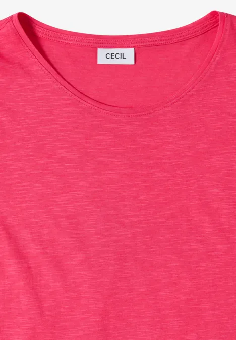 Basic T-Shirt mit Rundhals geranium red