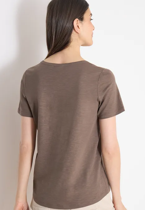Basic Shirt met ronde hals urban taupe