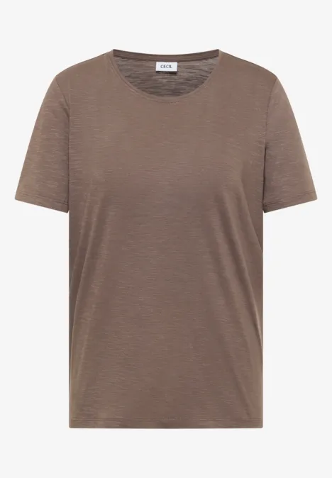 Basic T-Shirt mit Rundhals urban taupe